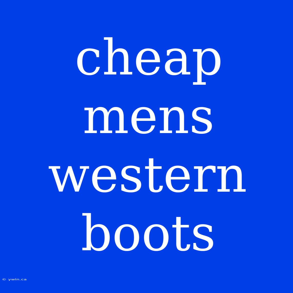 Cheap Mens Western Boots