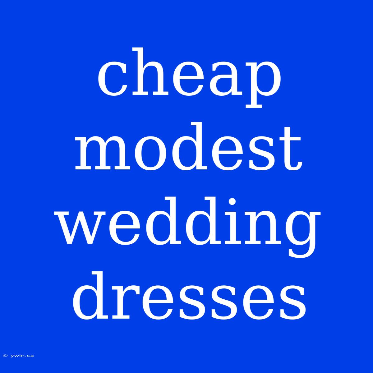 Cheap Modest Wedding Dresses