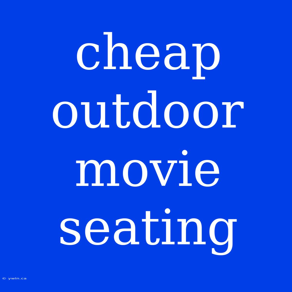 Cheap Outdoor Movie Seating