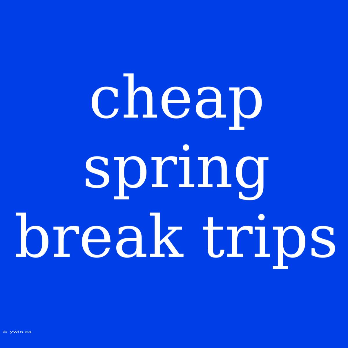 Cheap Spring Break Trips