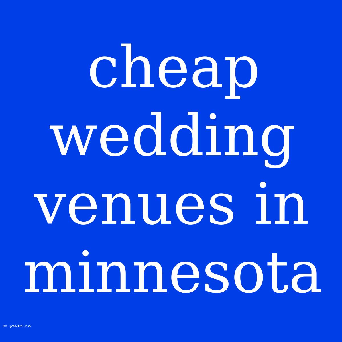 Cheap Wedding Venues In Minnesota