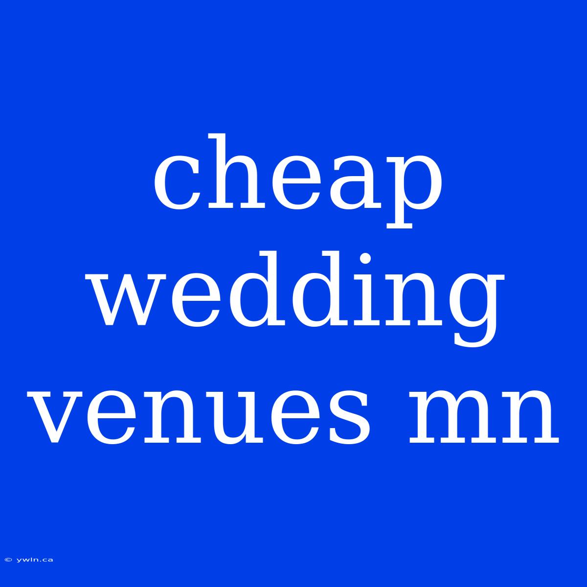 Cheap Wedding Venues Mn