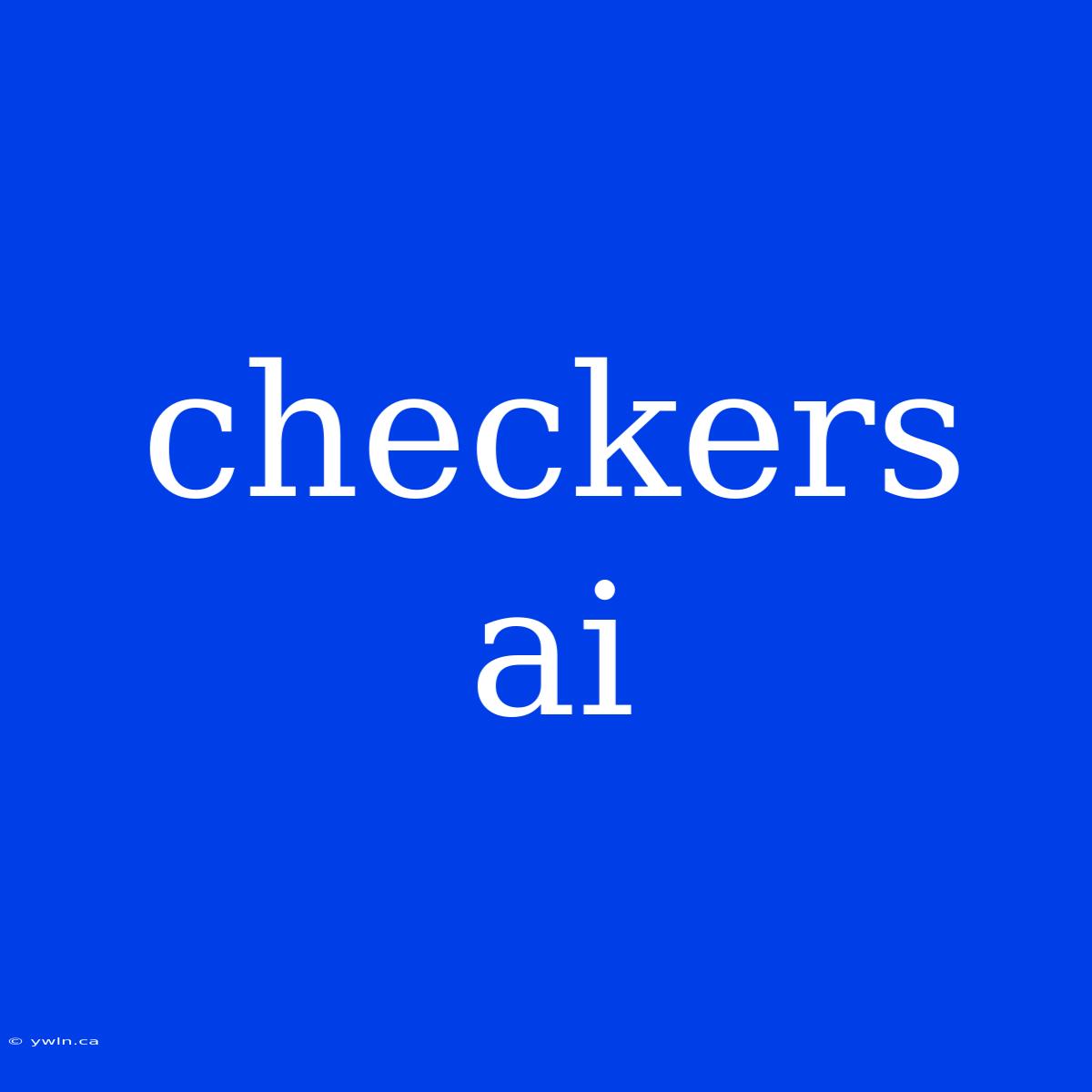 Checkers Ai