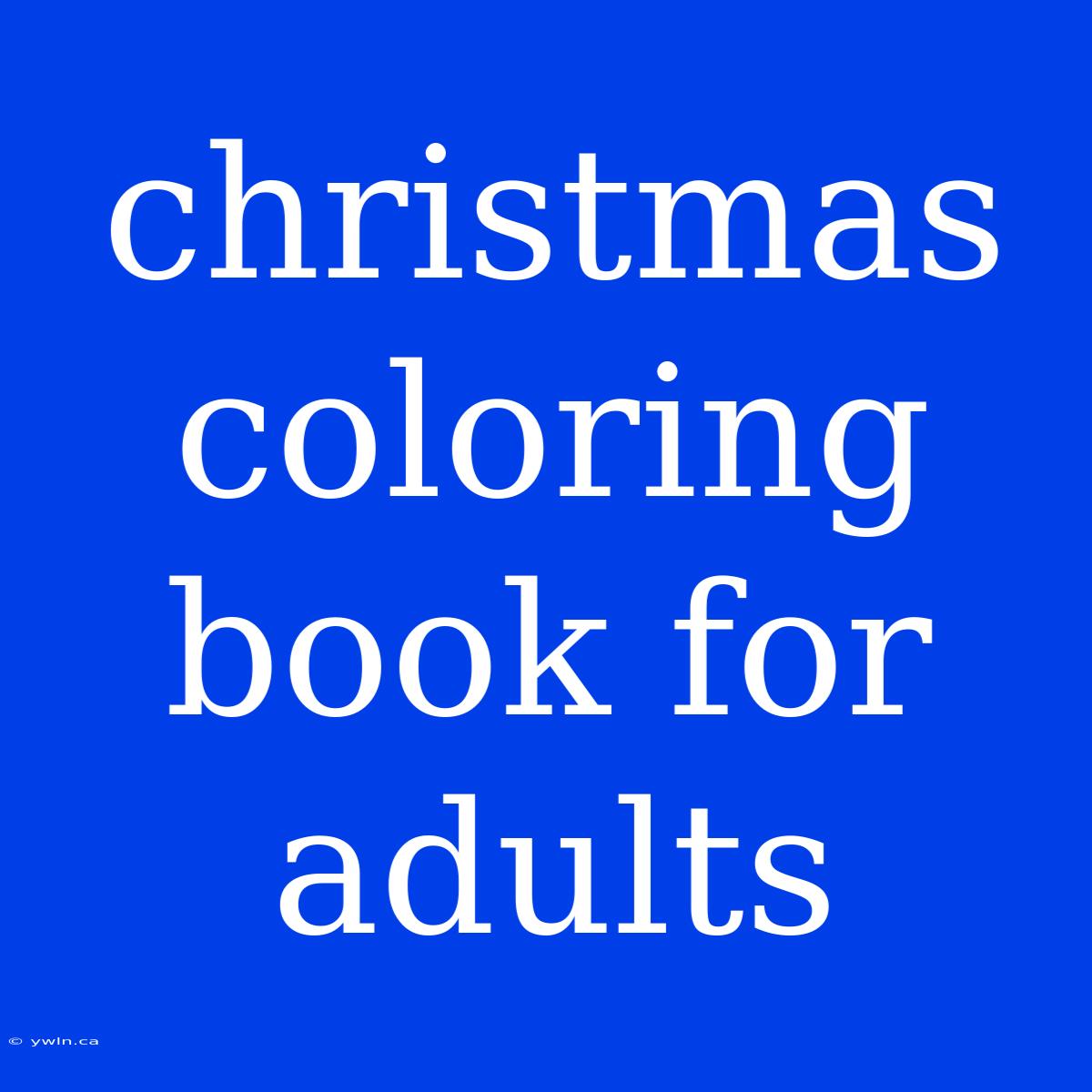 Christmas Coloring Book For Adults