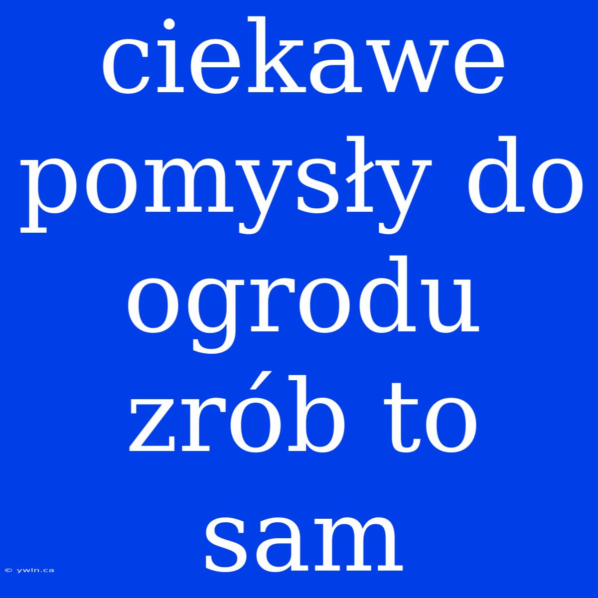 Ciekawe Pomysły Do Ogrodu Zrób To Sam