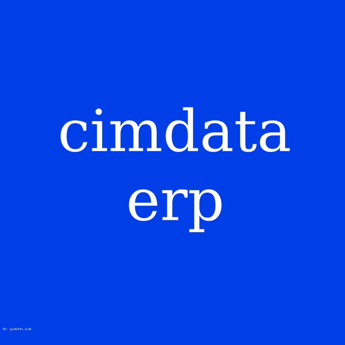 Cimdata Erp