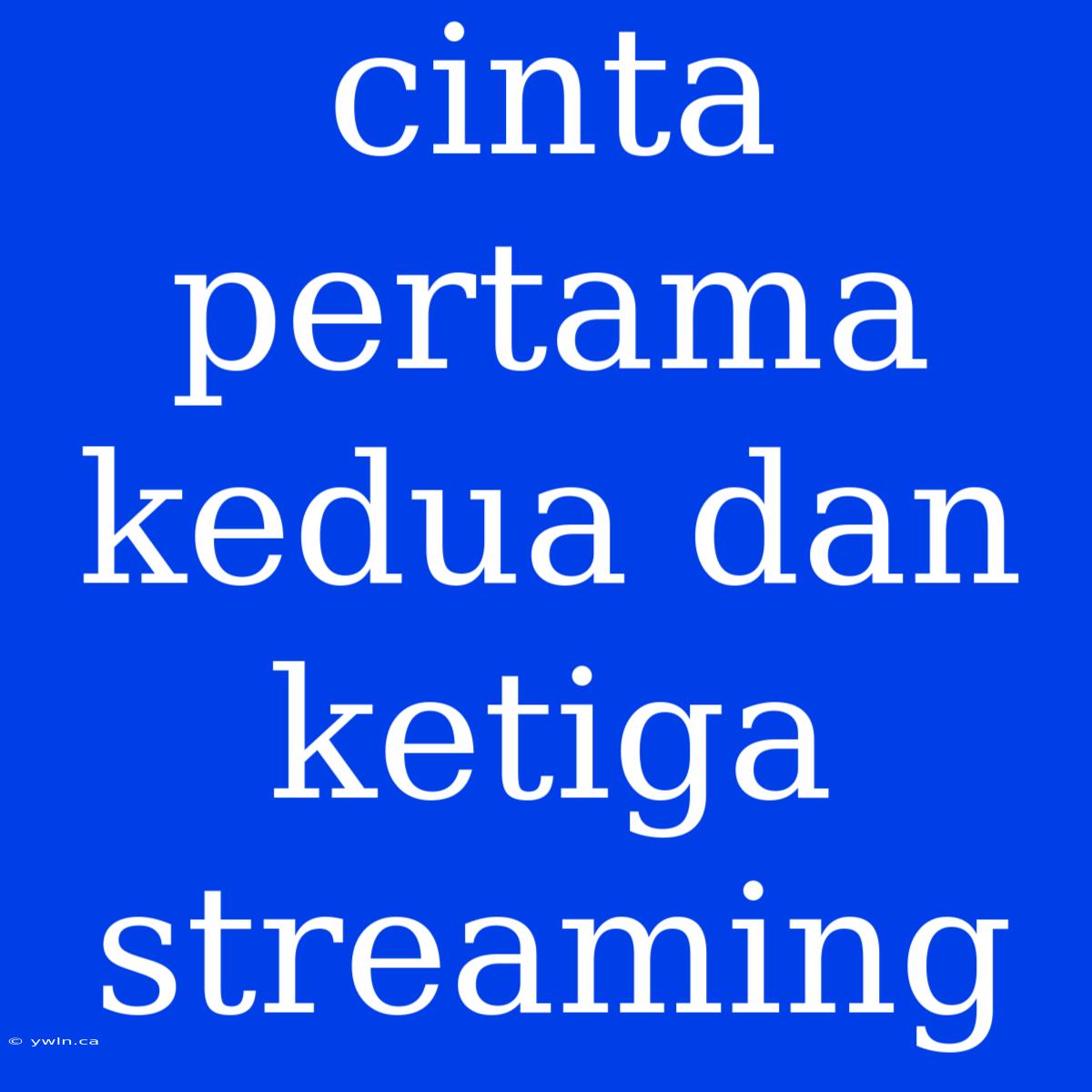 Cinta Pertama Kedua Dan Ketiga Streaming