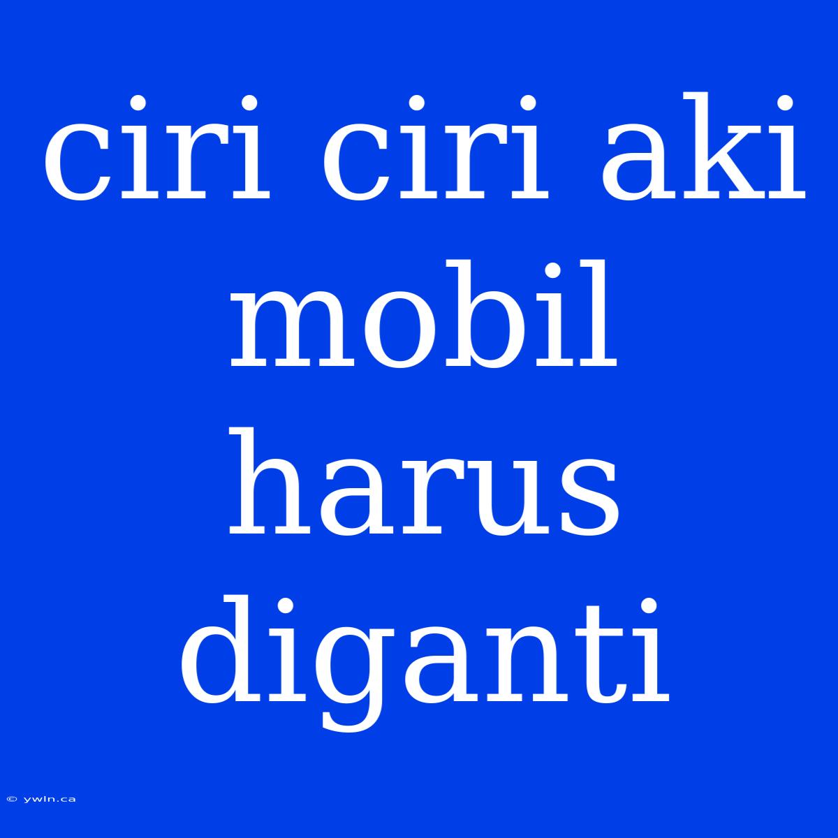 Ciri Ciri Aki Mobil Harus Diganti