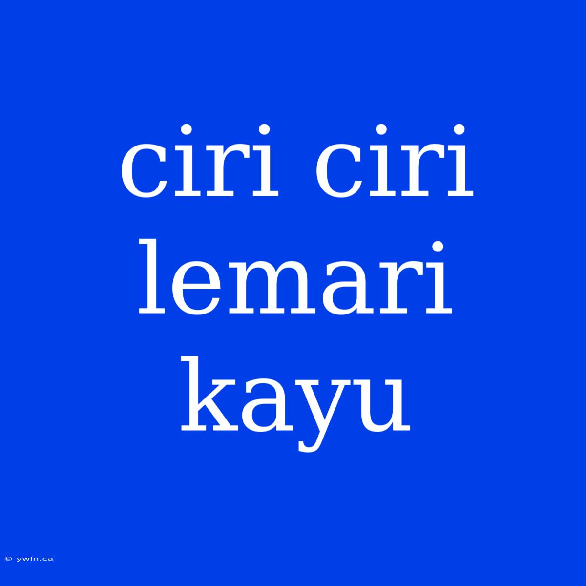 Ciri Ciri Lemari Kayu