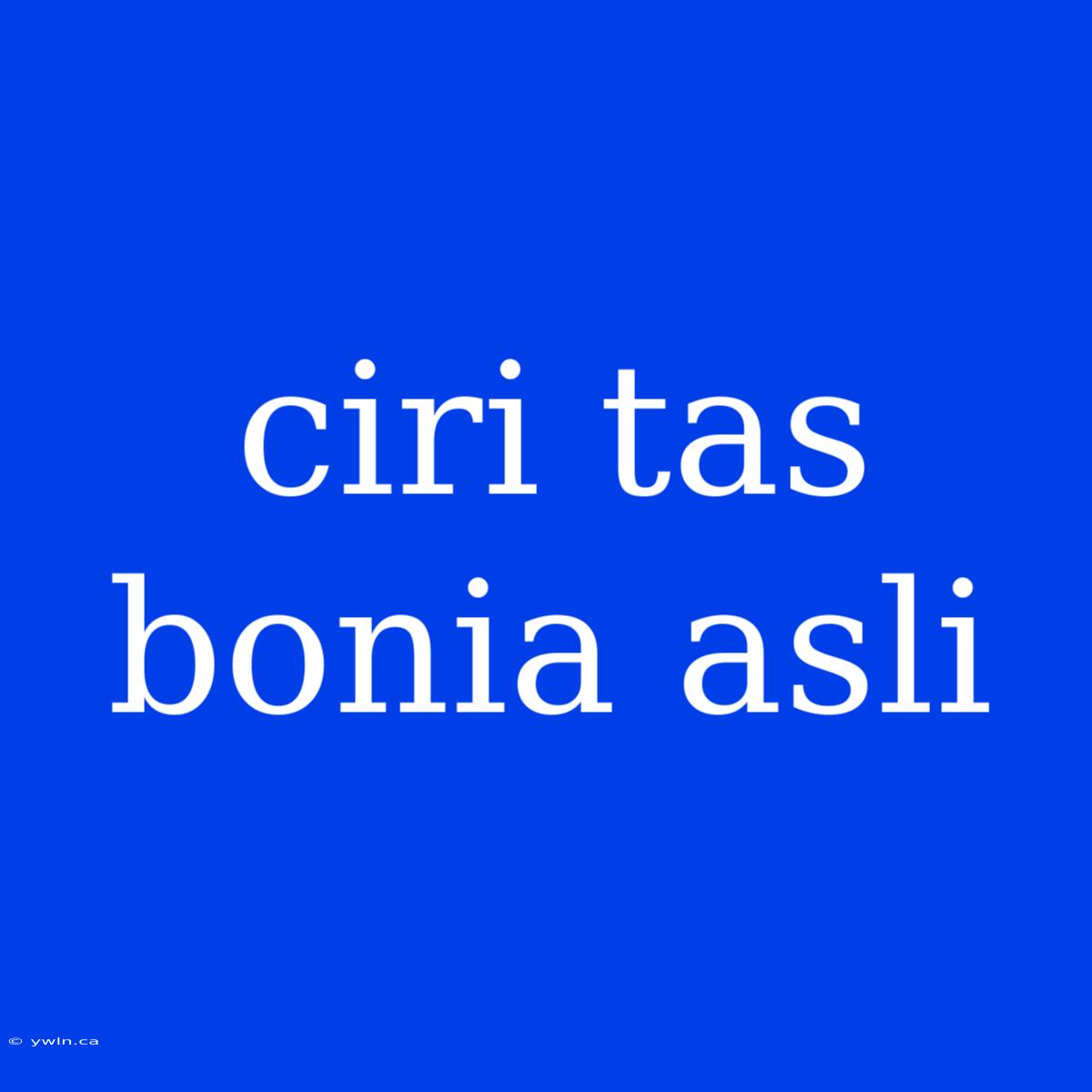 Ciri Tas Bonia Asli