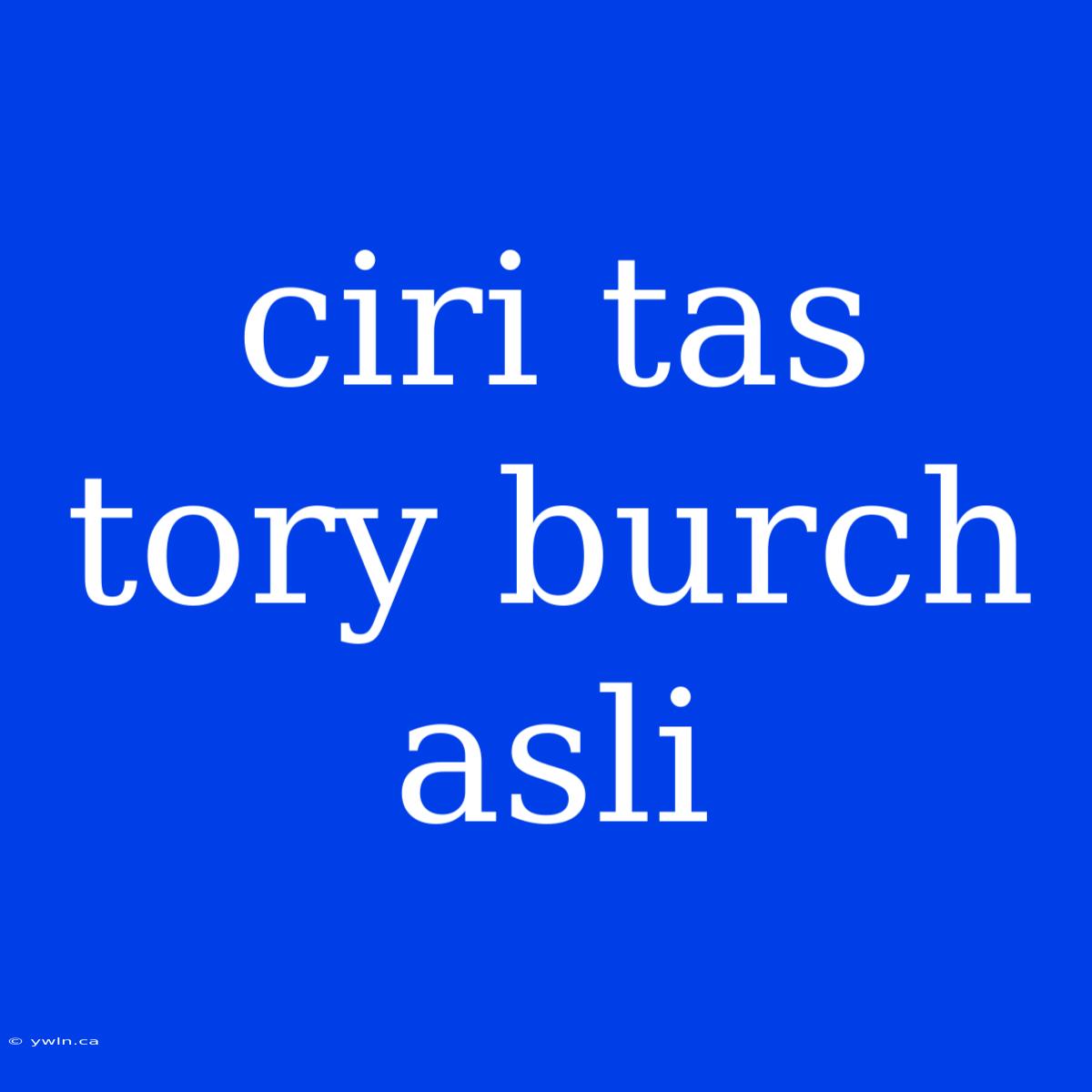 Ciri Tas Tory Burch Asli