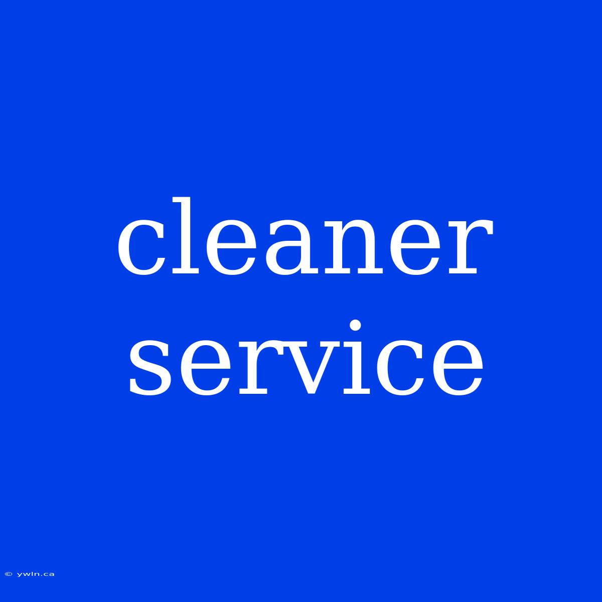 Cleaner Service