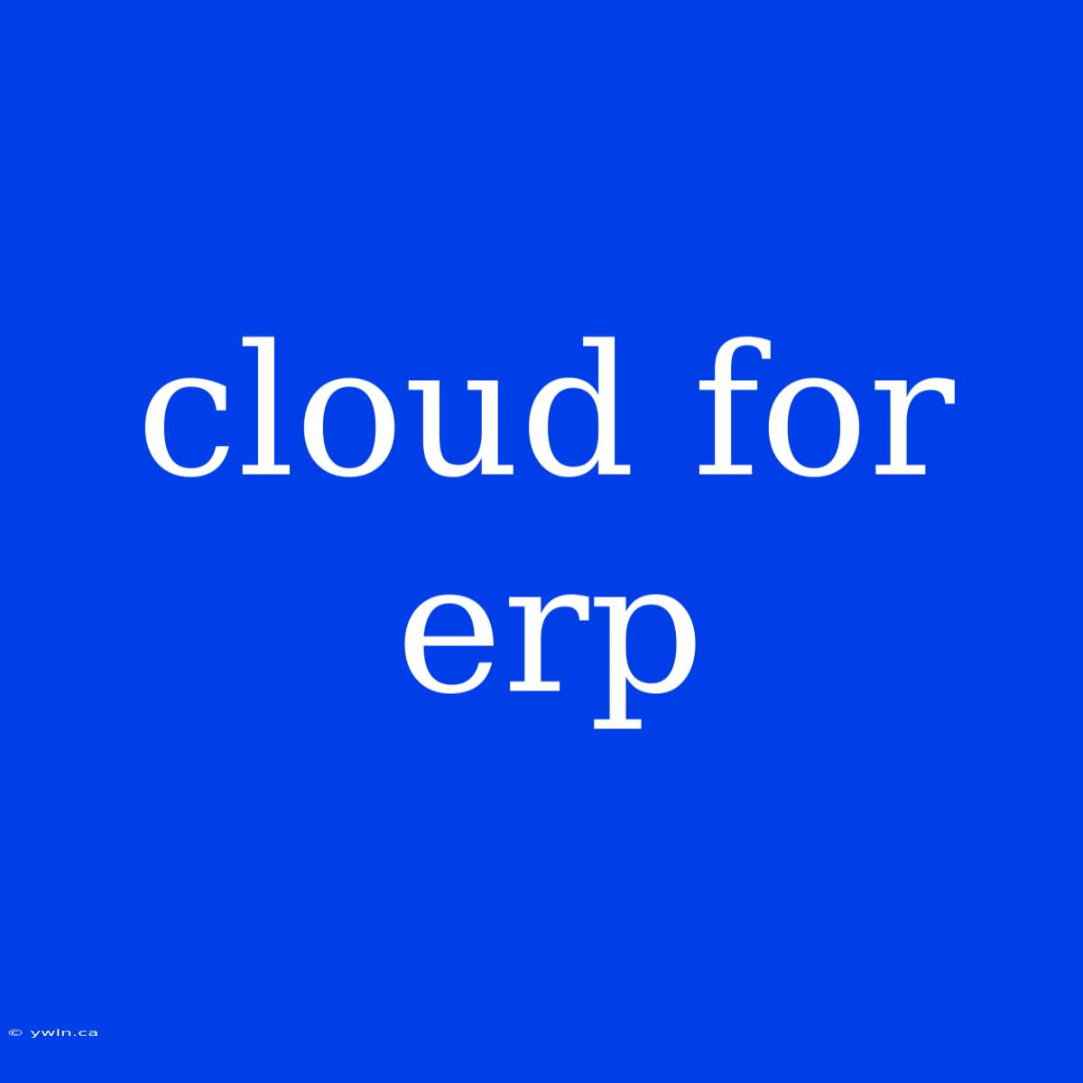 Cloud For Erp