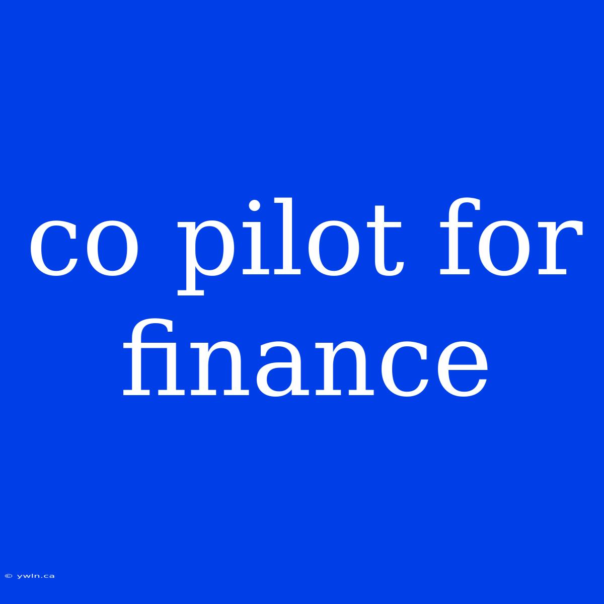 Co Pilot For Finance