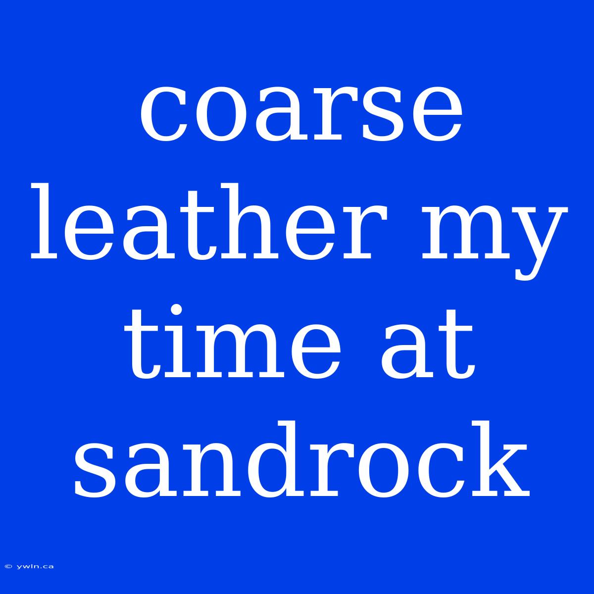 Coarse Leather My Time At Sandrock