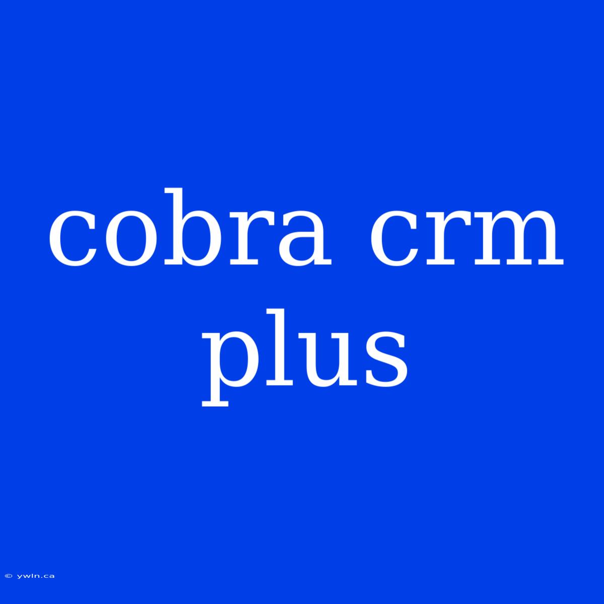 Cobra Crm Plus