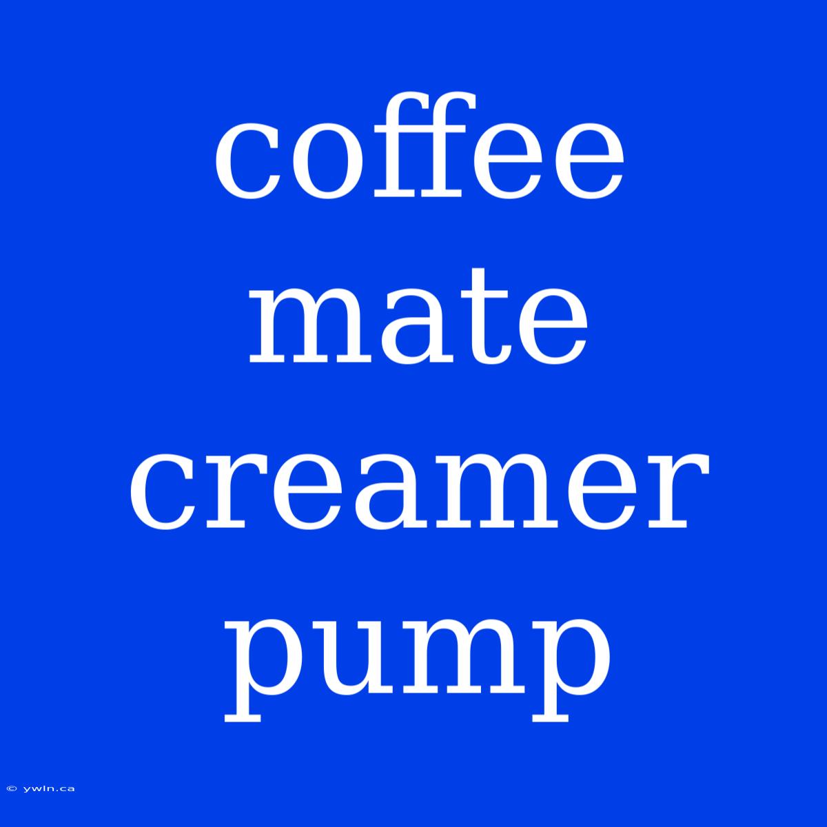 Coffee Mate Creamer Pump