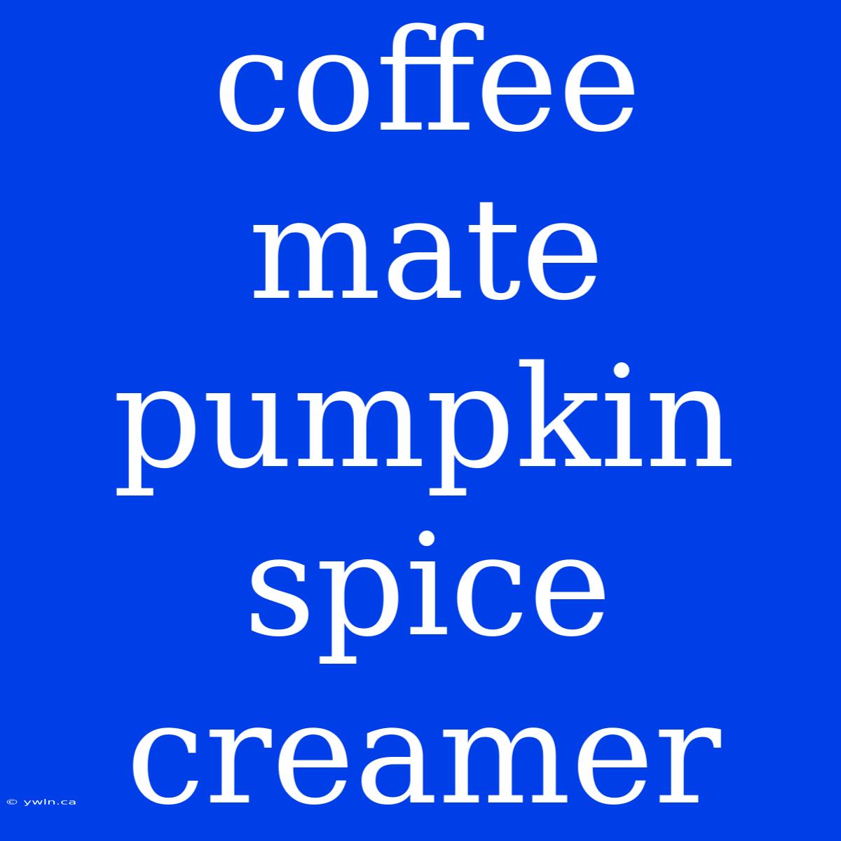 Coffee Mate Pumpkin Spice Creamer