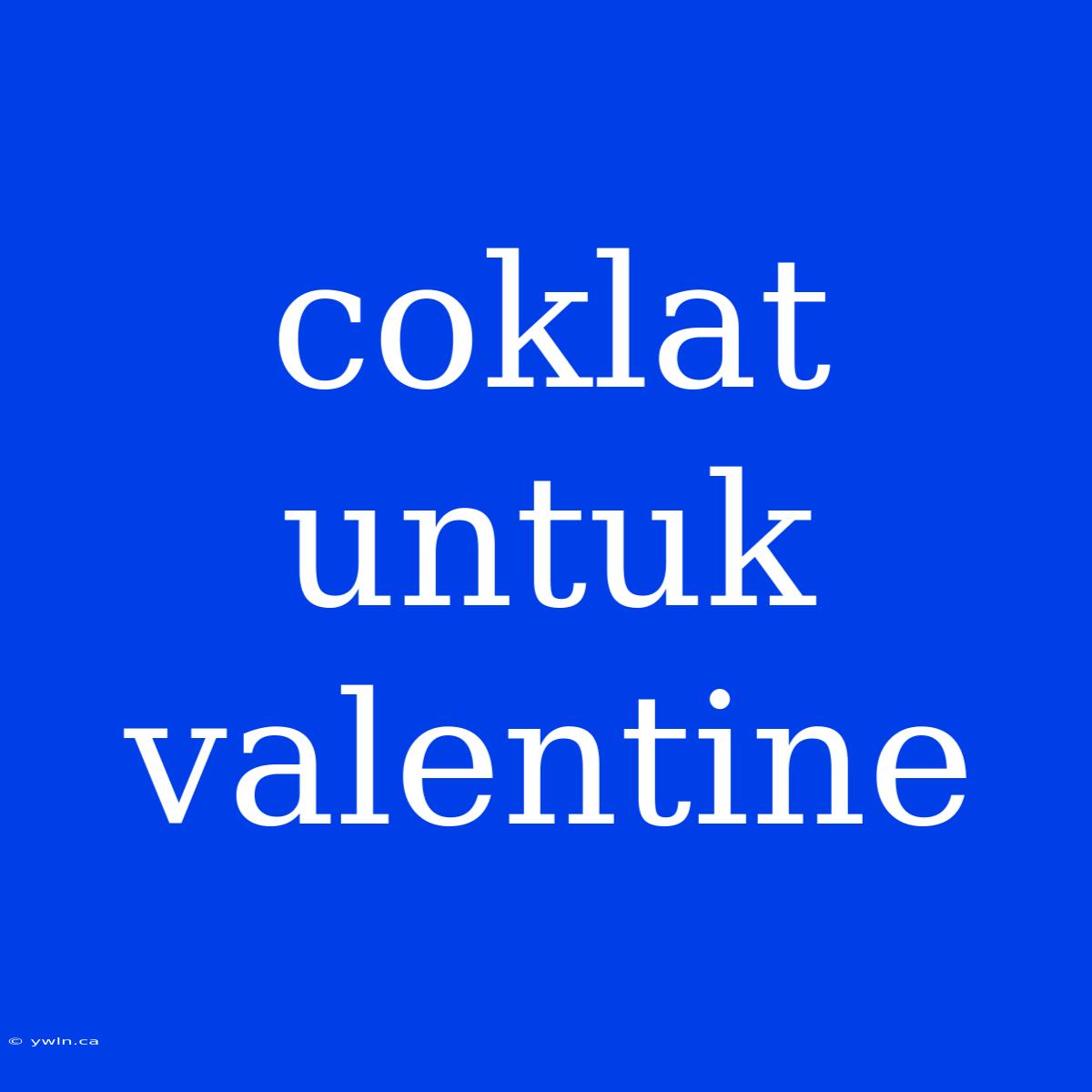 Coklat Untuk Valentine