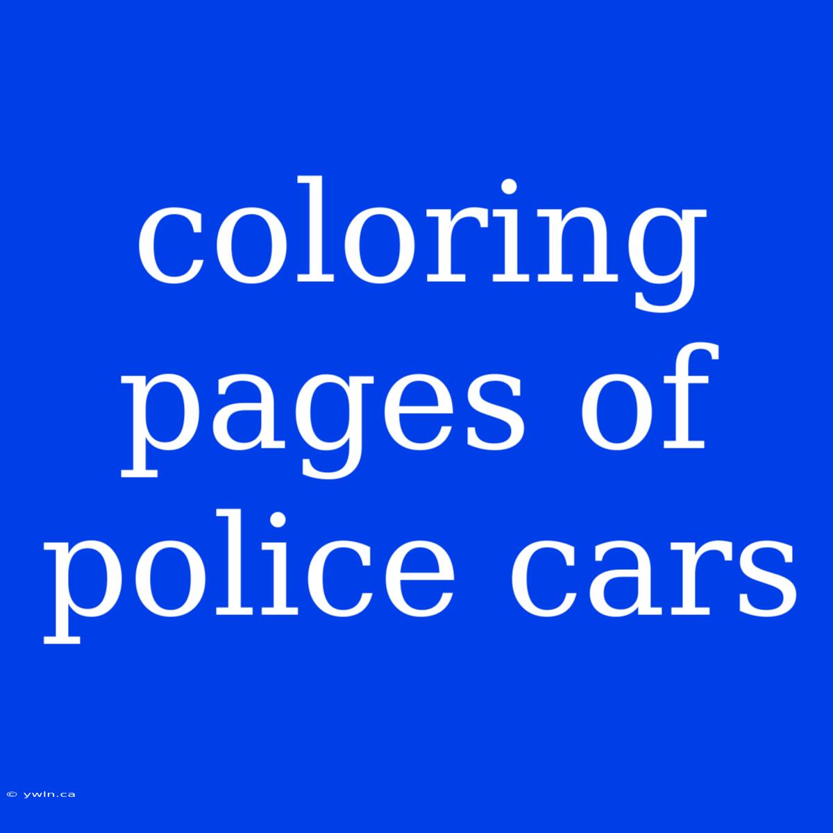 Coloring Pages Of Police Cars