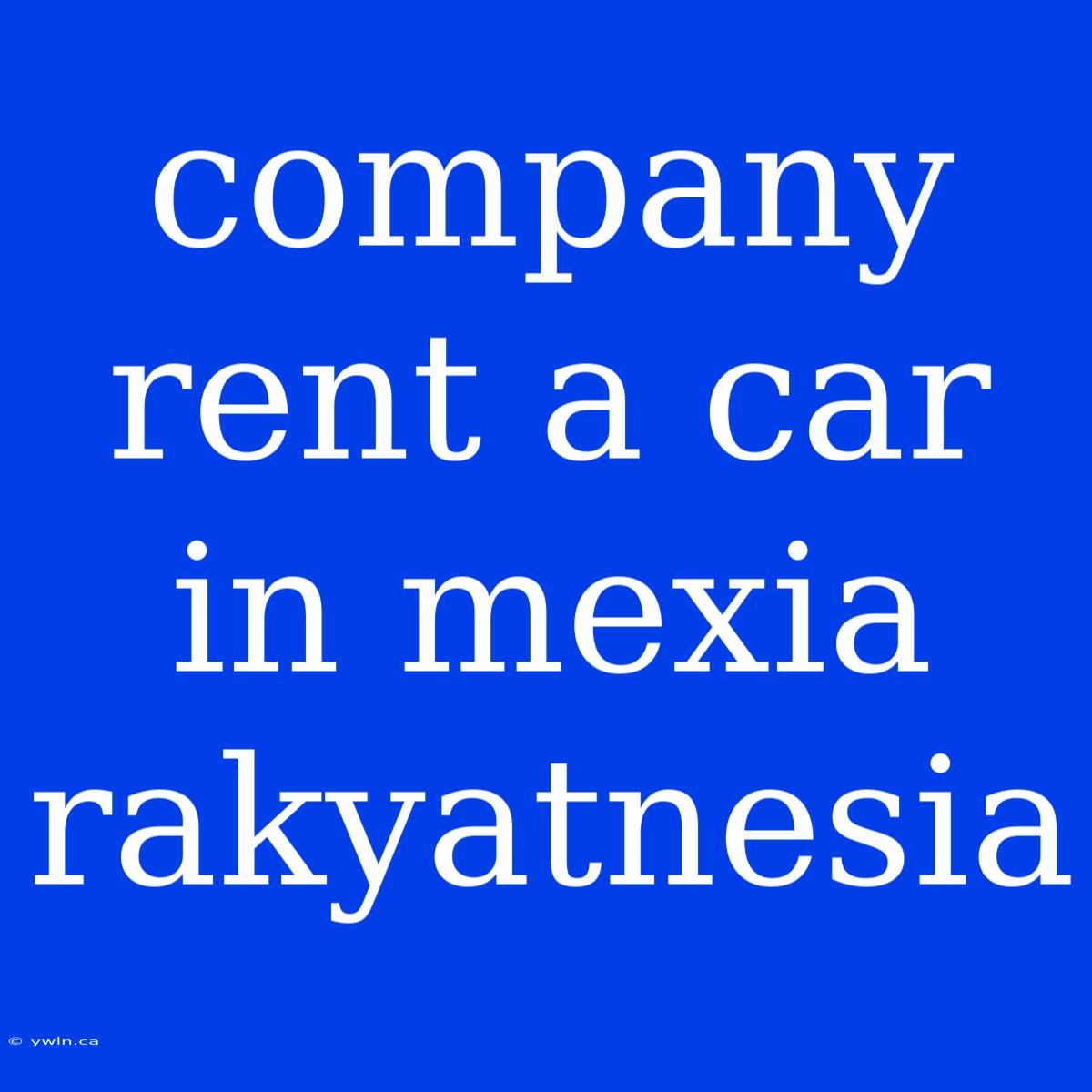 Company Rent A Car In Mexia Rakyatnesia