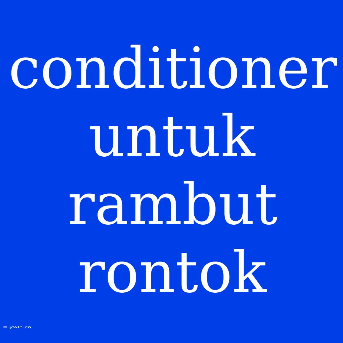 Conditioner Untuk Rambut Rontok