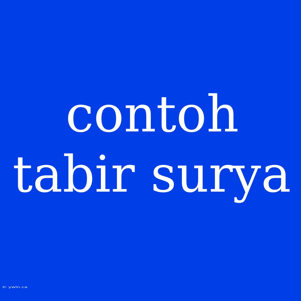 Contoh Tabir Surya