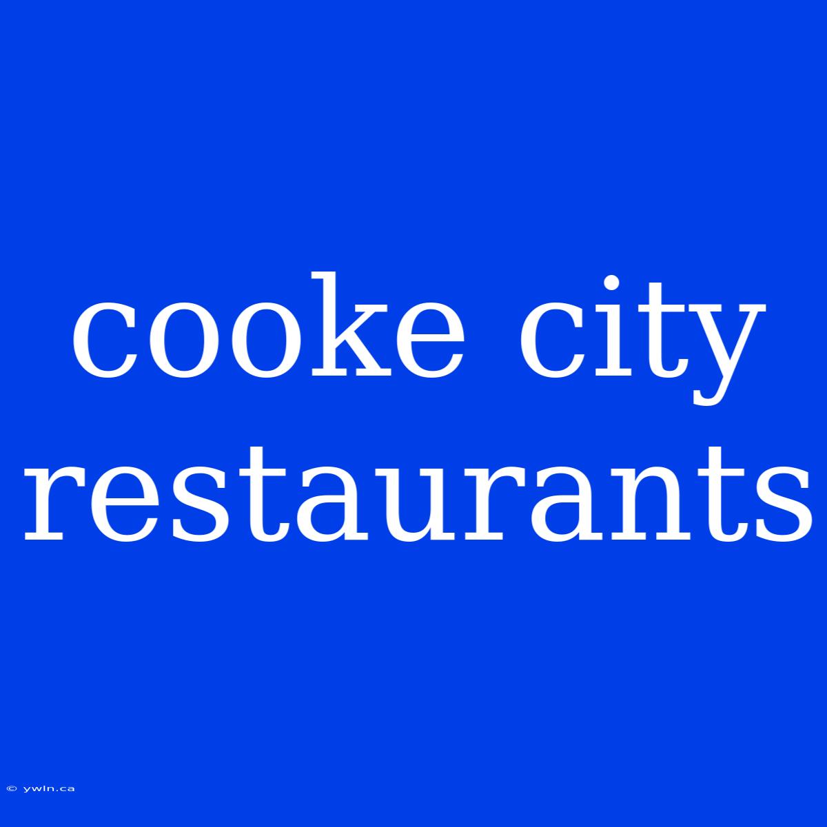 Cooke City Restaurants