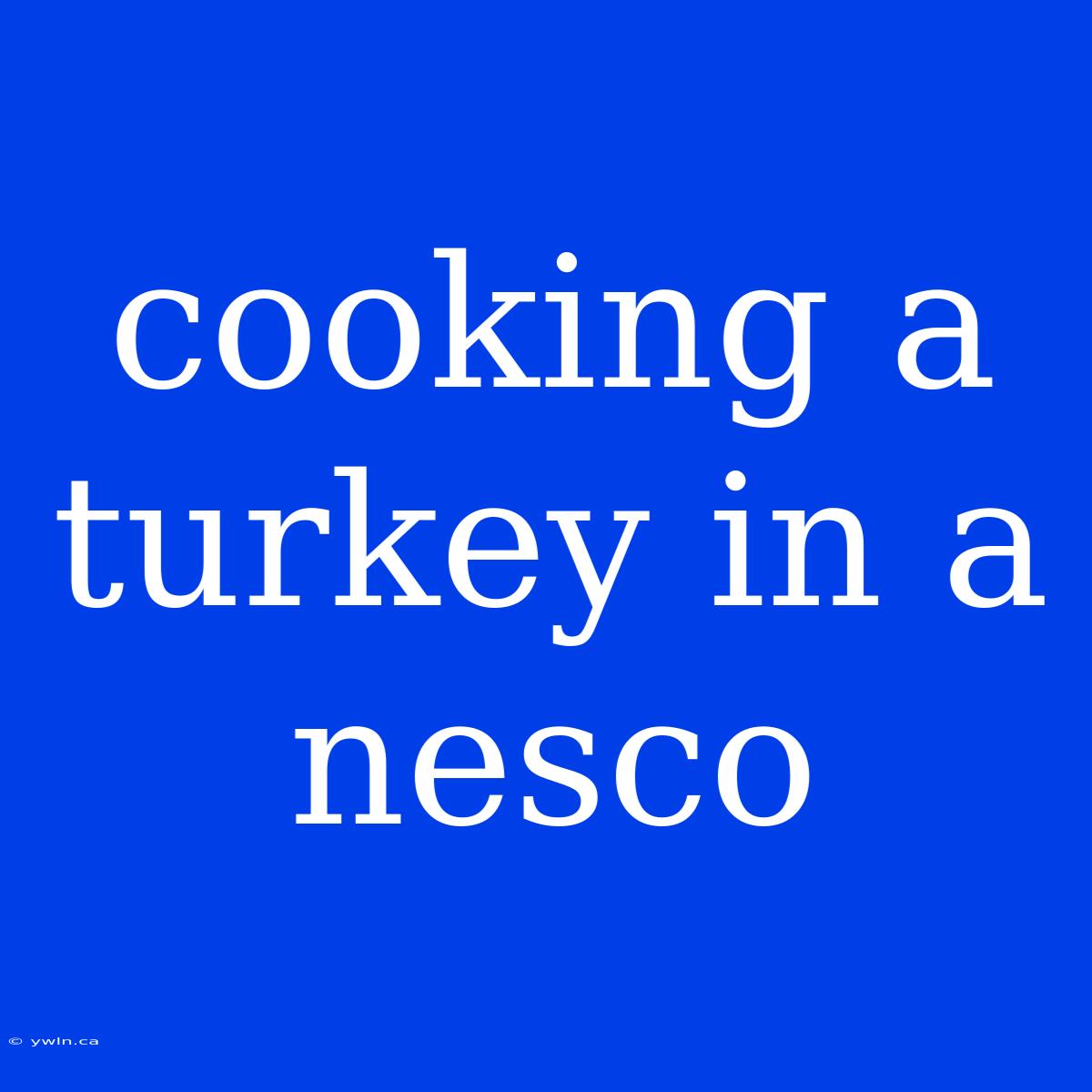 Cooking A Turkey In A Nesco