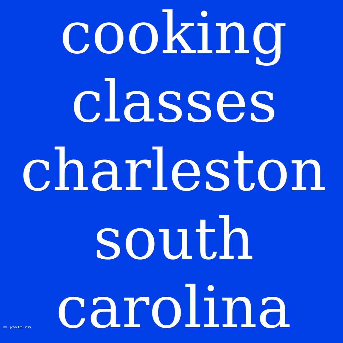 Cooking Classes Charleston South Carolina