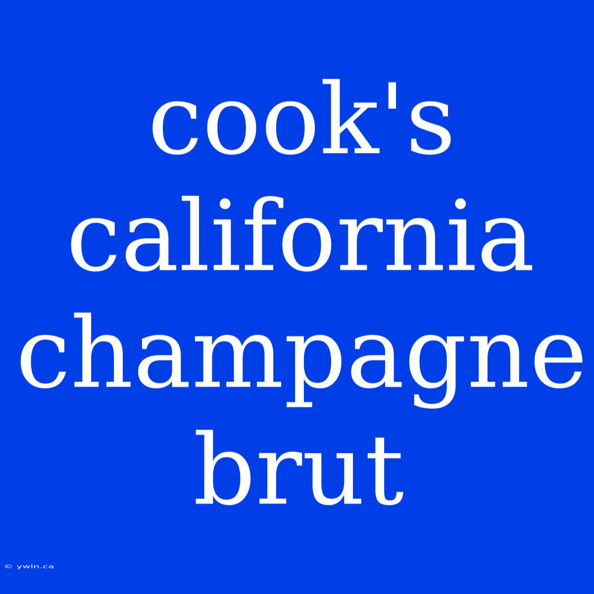 Cook's California Champagne Brut