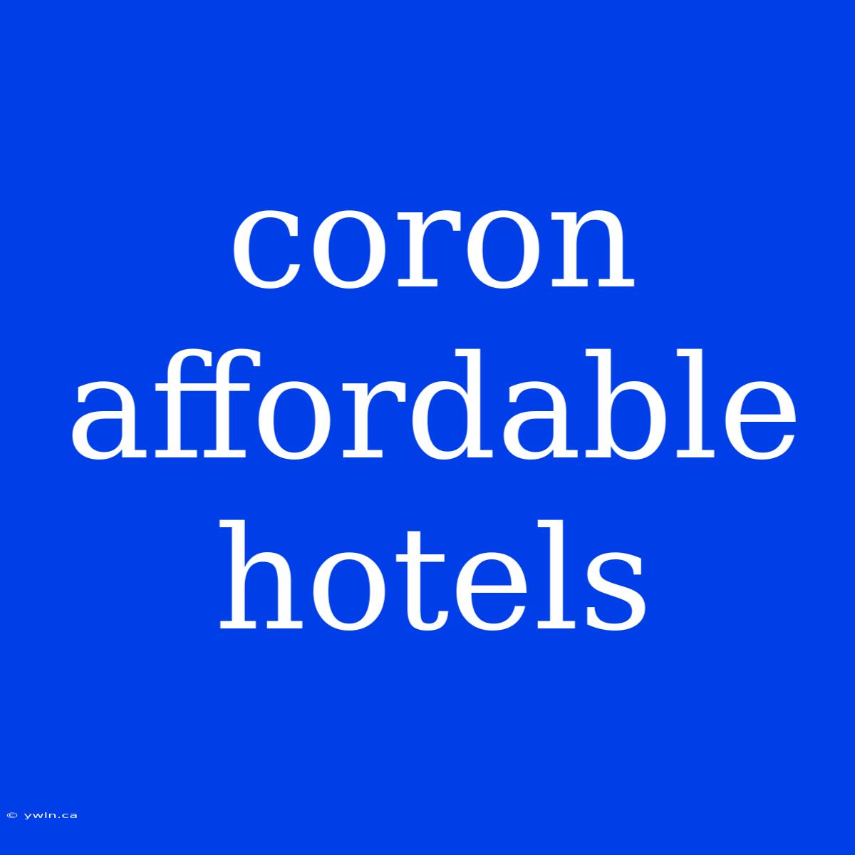 Coron Affordable Hotels