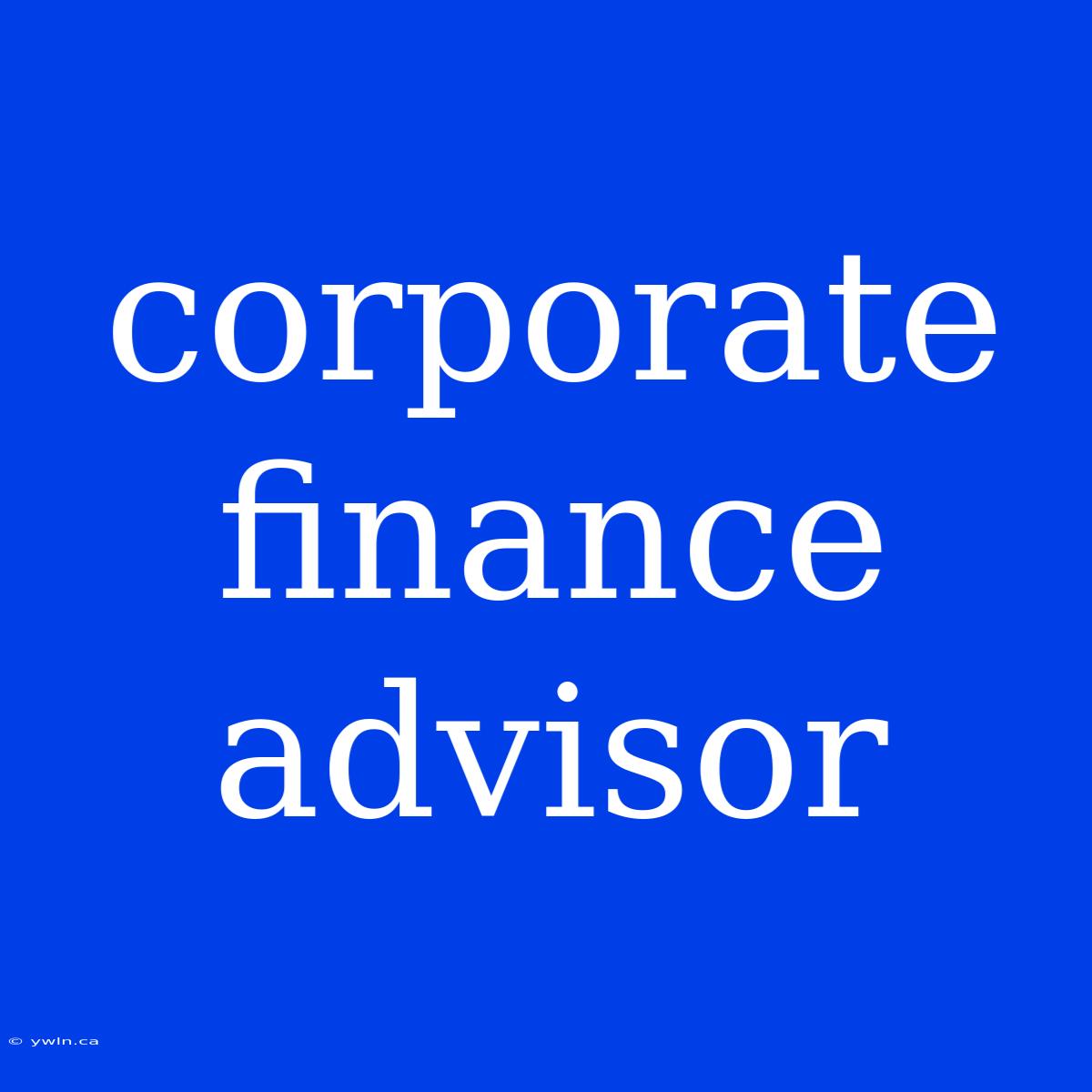 Corporate Finance Advisor