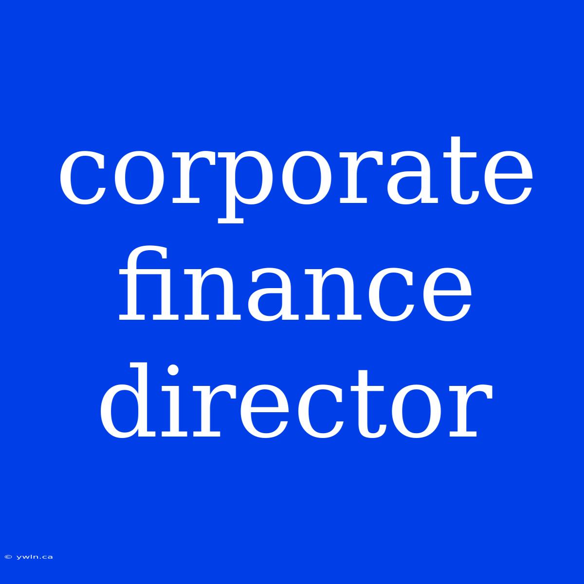 Corporate Finance Director