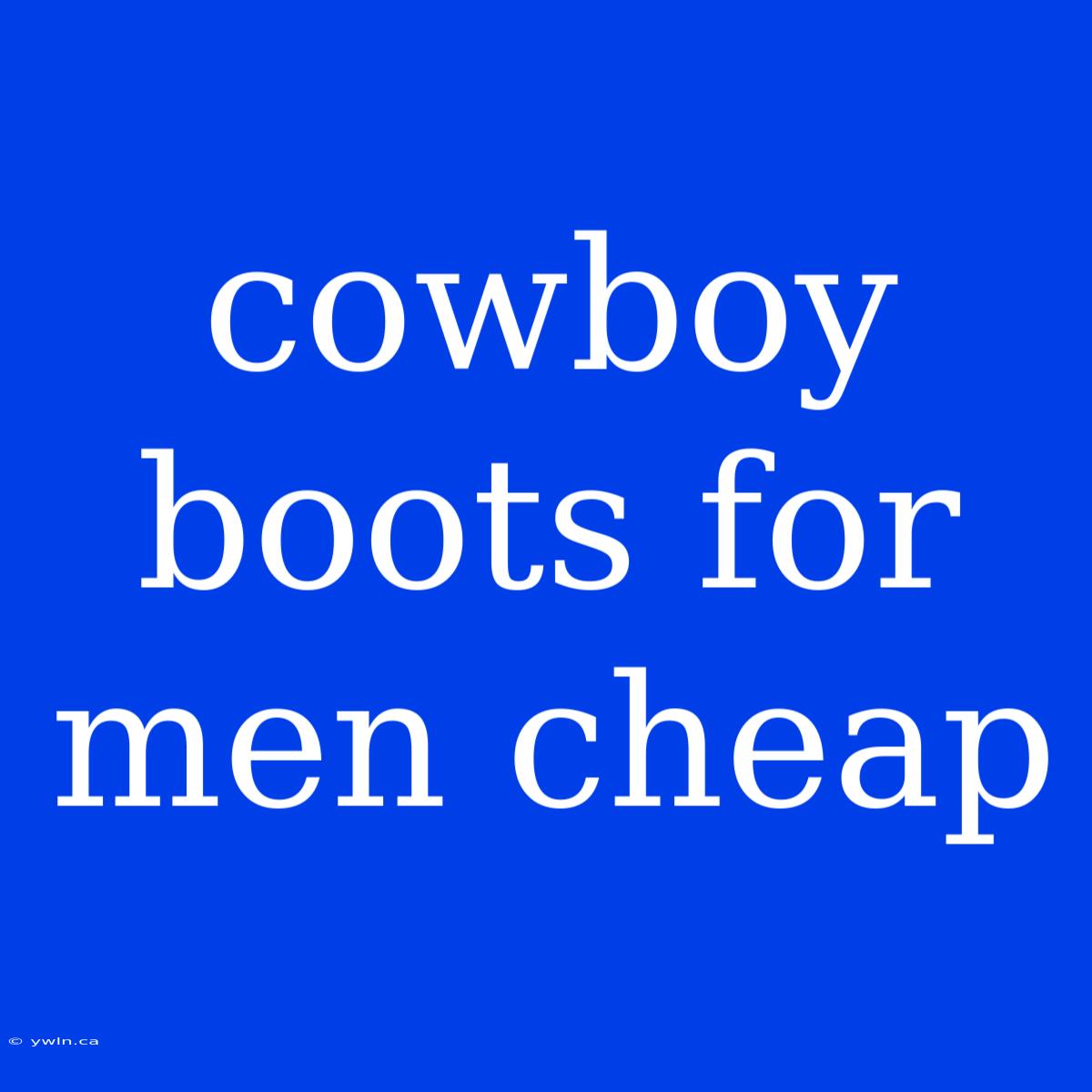 Cowboy Boots For Men Cheap