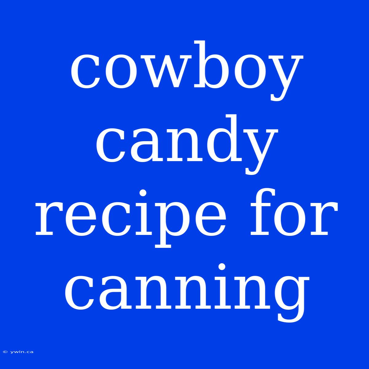 Cowboy Candy Recipe For Canning