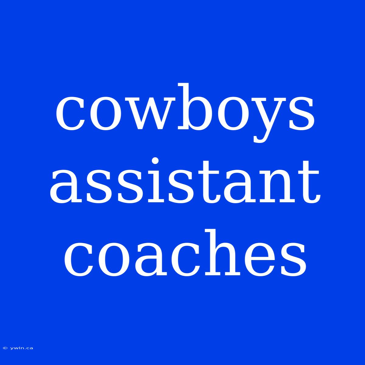 Cowboys Assistant Coaches