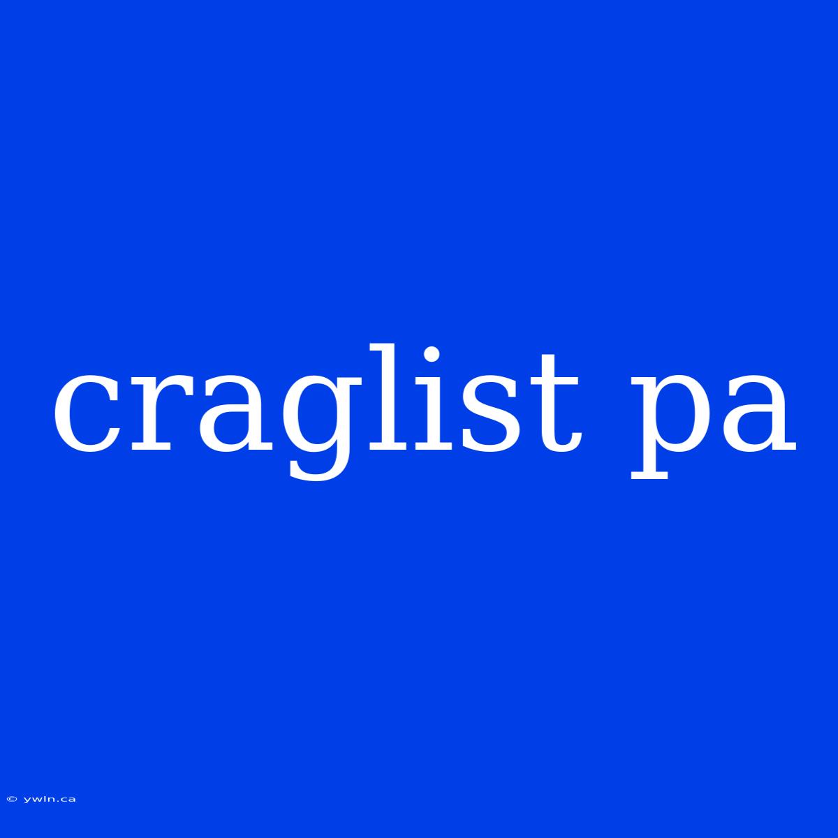 Craglist Pa