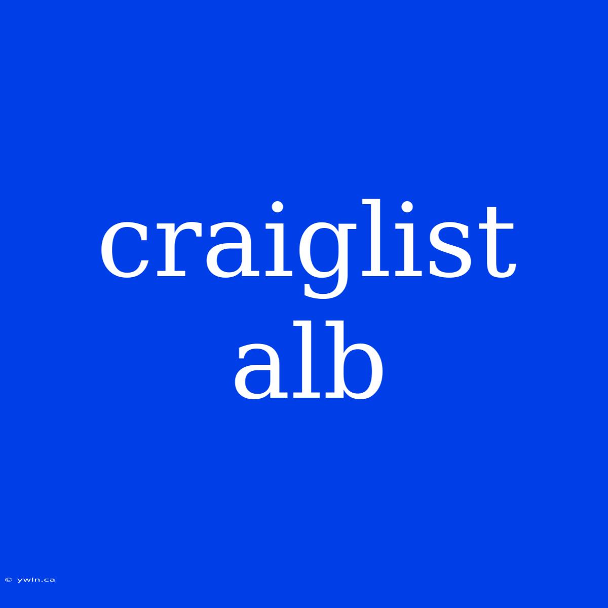 Craiglist Alb