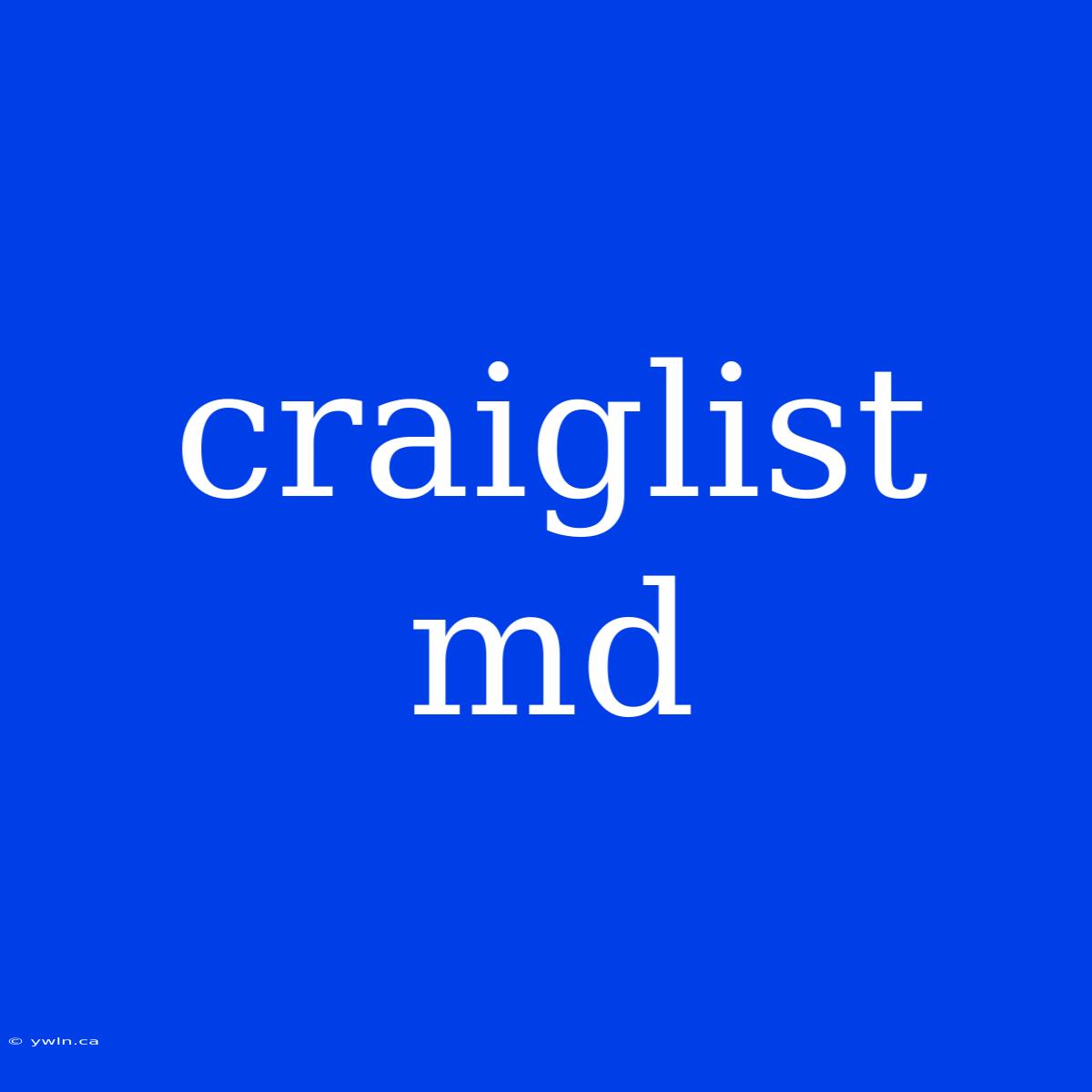 Craiglist Md