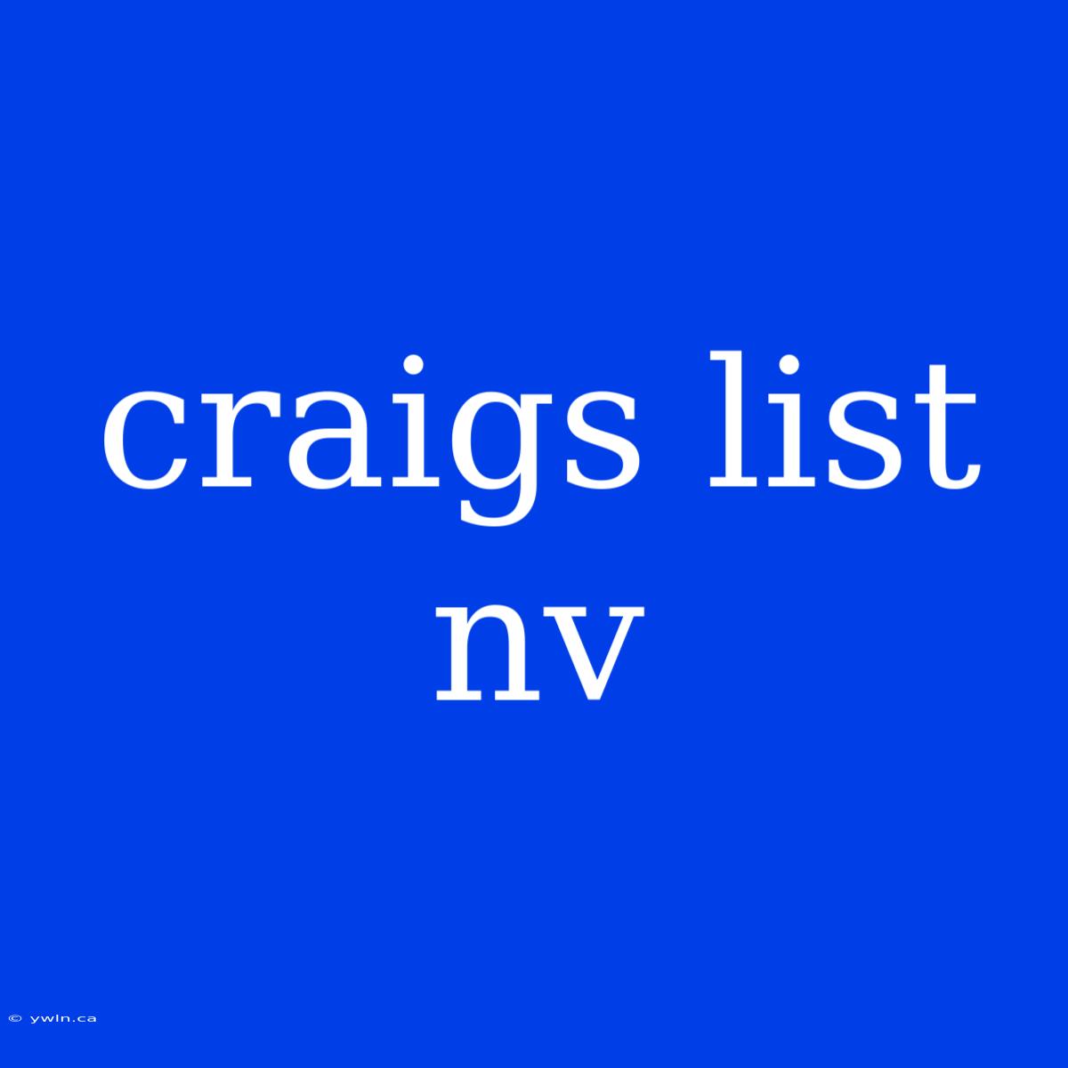 Craigs List Nv