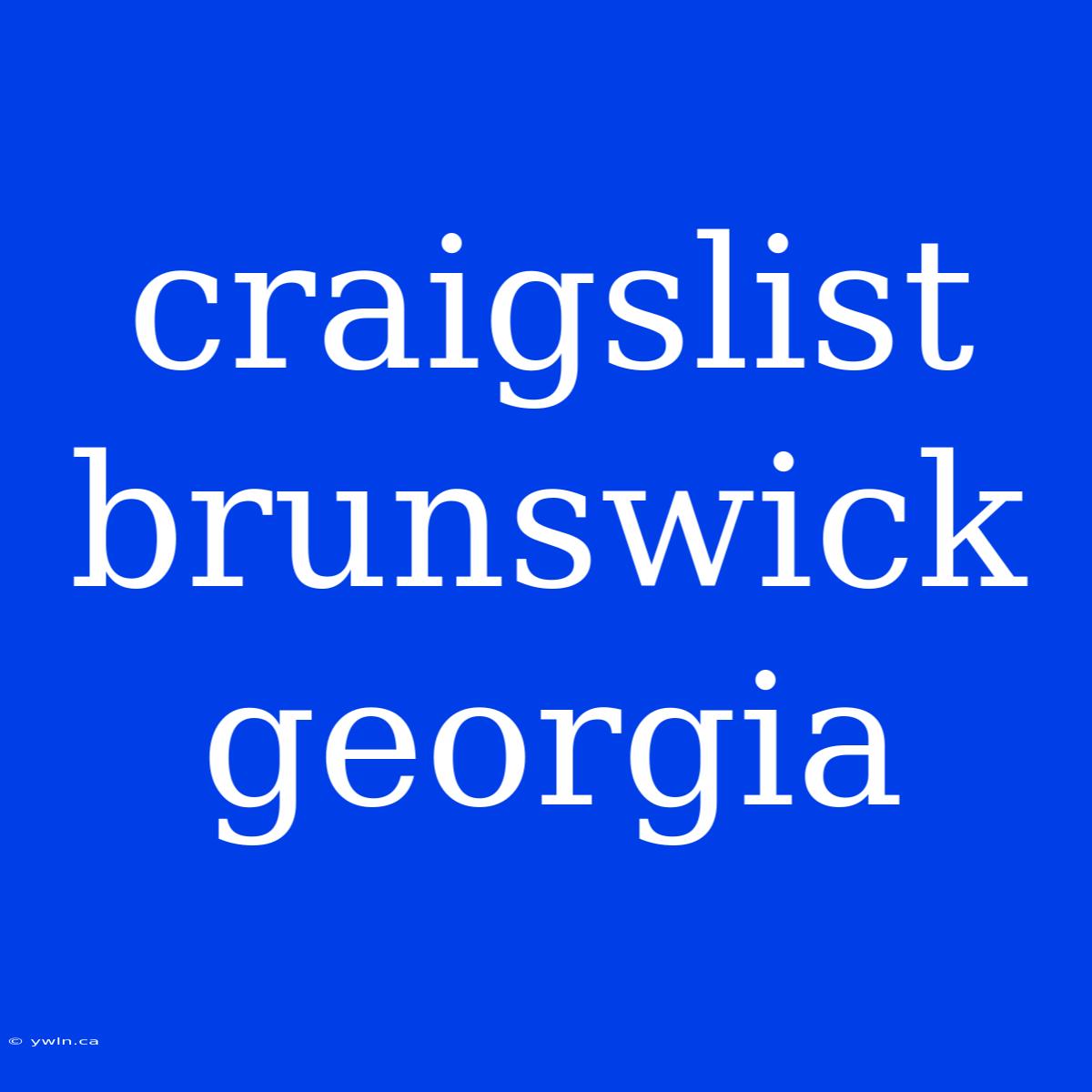 Craigslist Brunswick Georgia