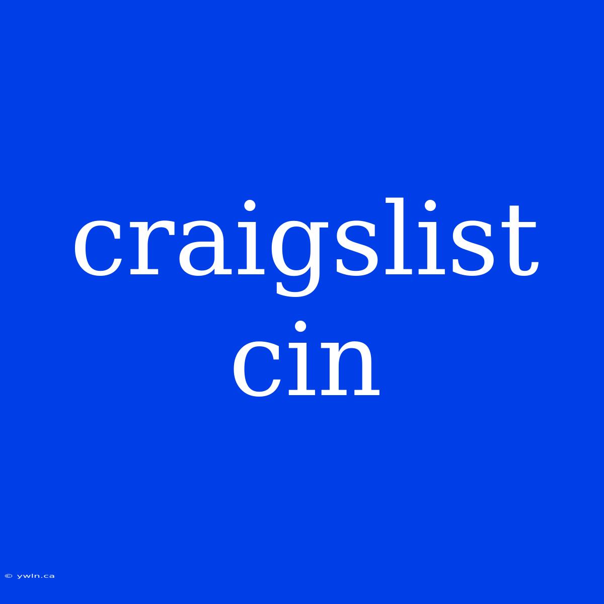 Craigslist Cin