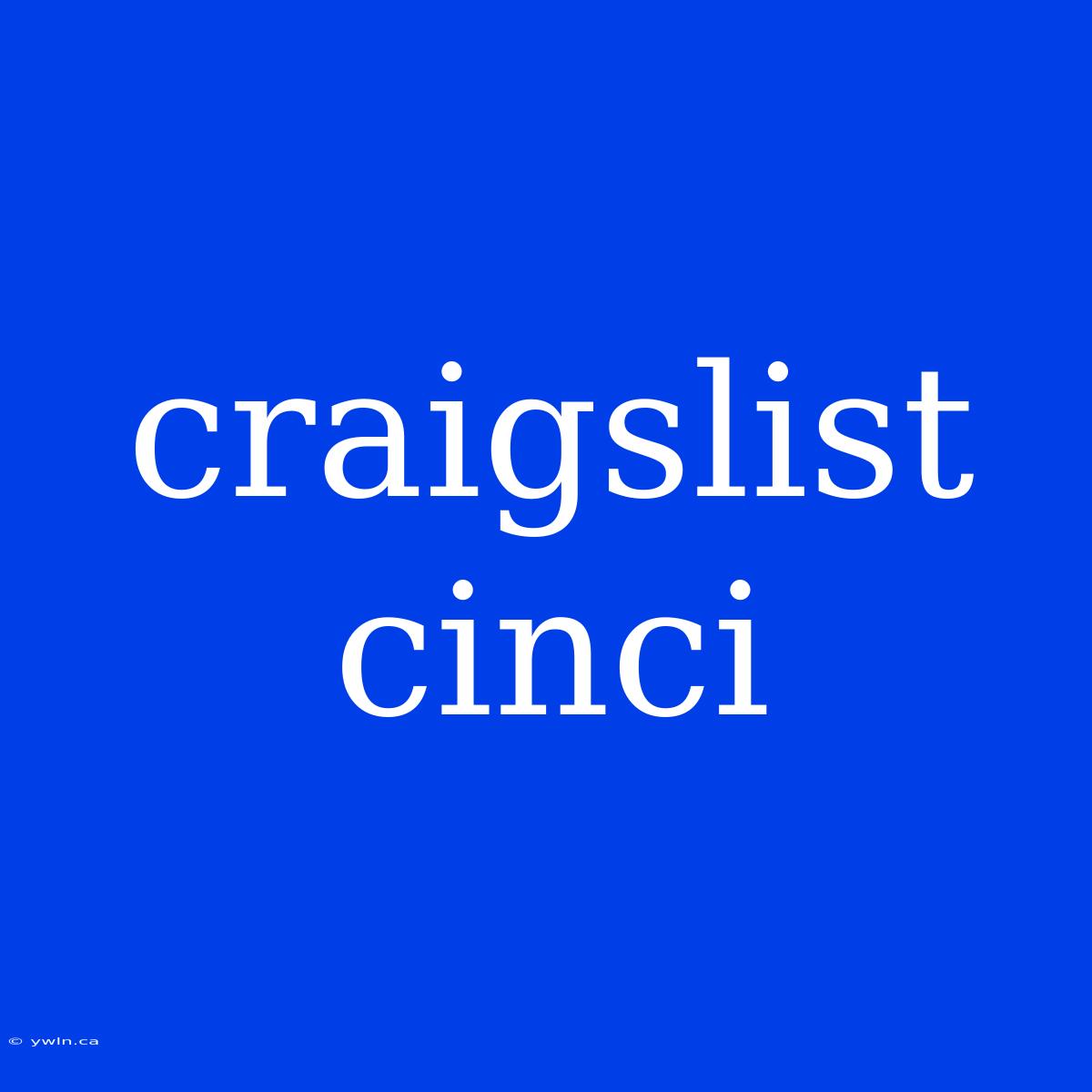 Craigslist Cinci