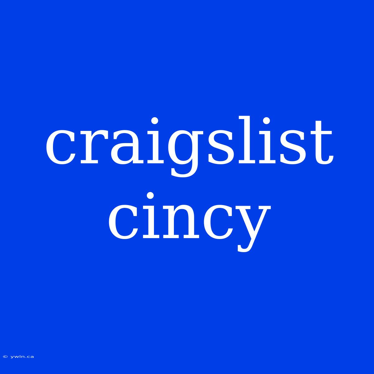 Craigslist Cincy