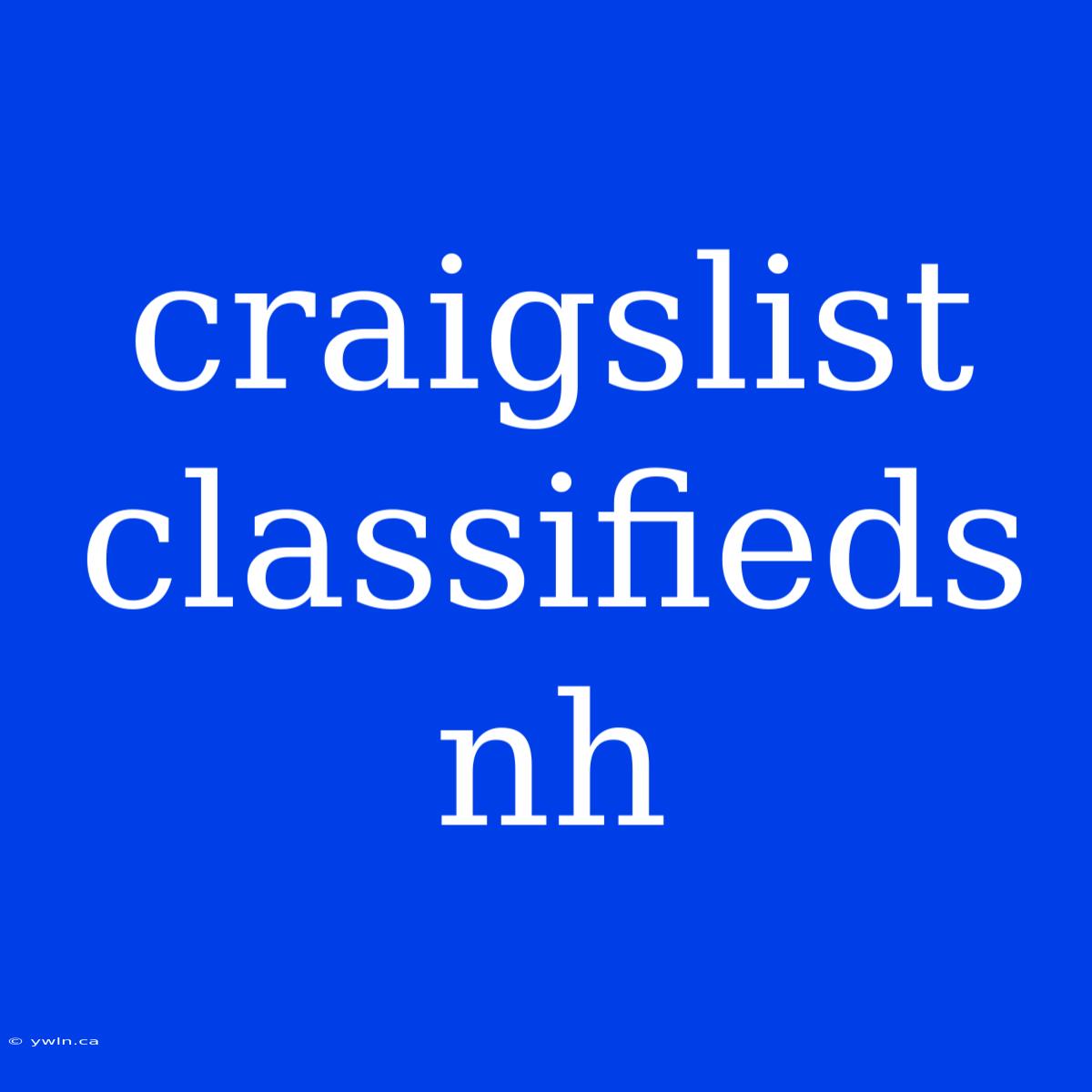 Craigslist Classifieds Nh