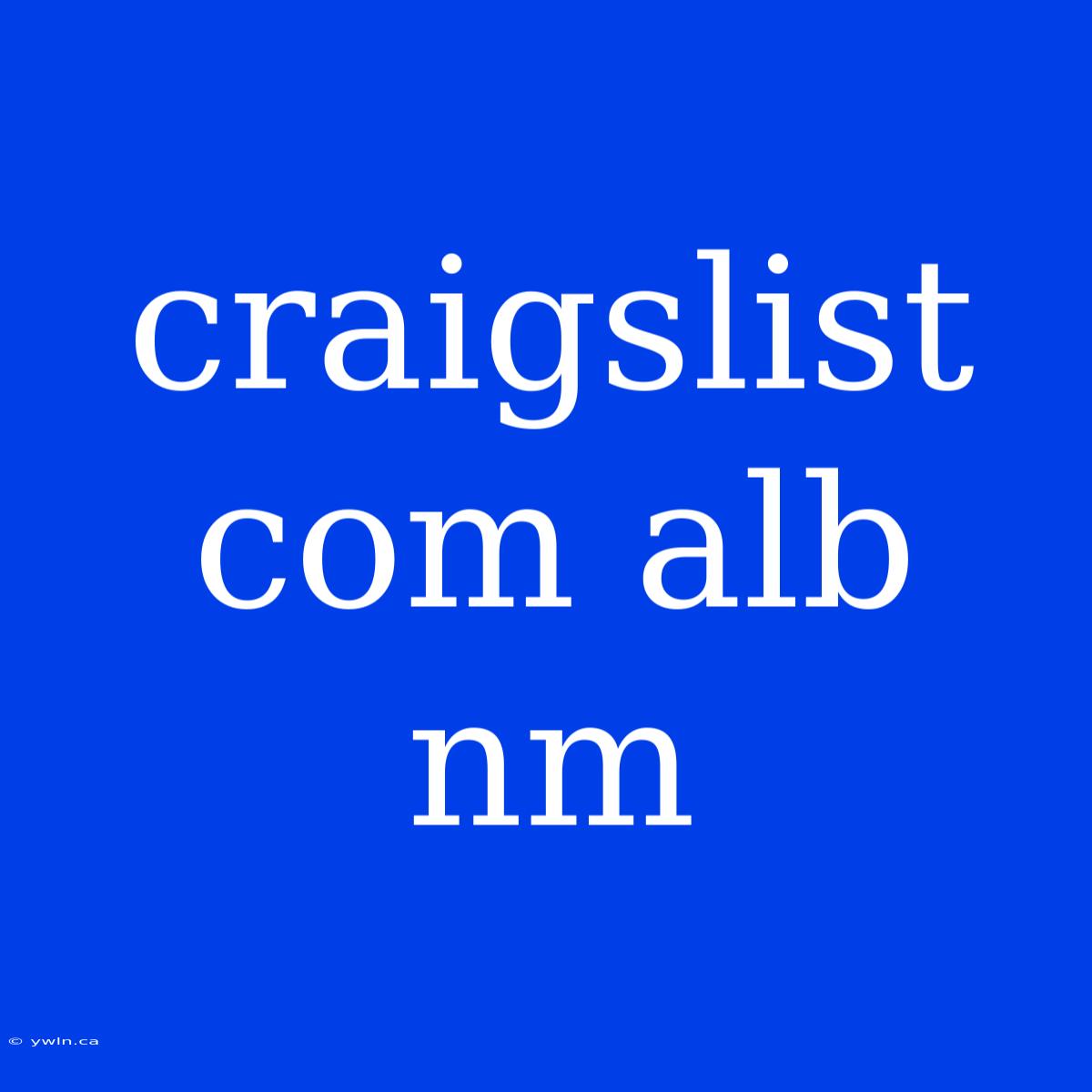 Craigslist Com Alb Nm