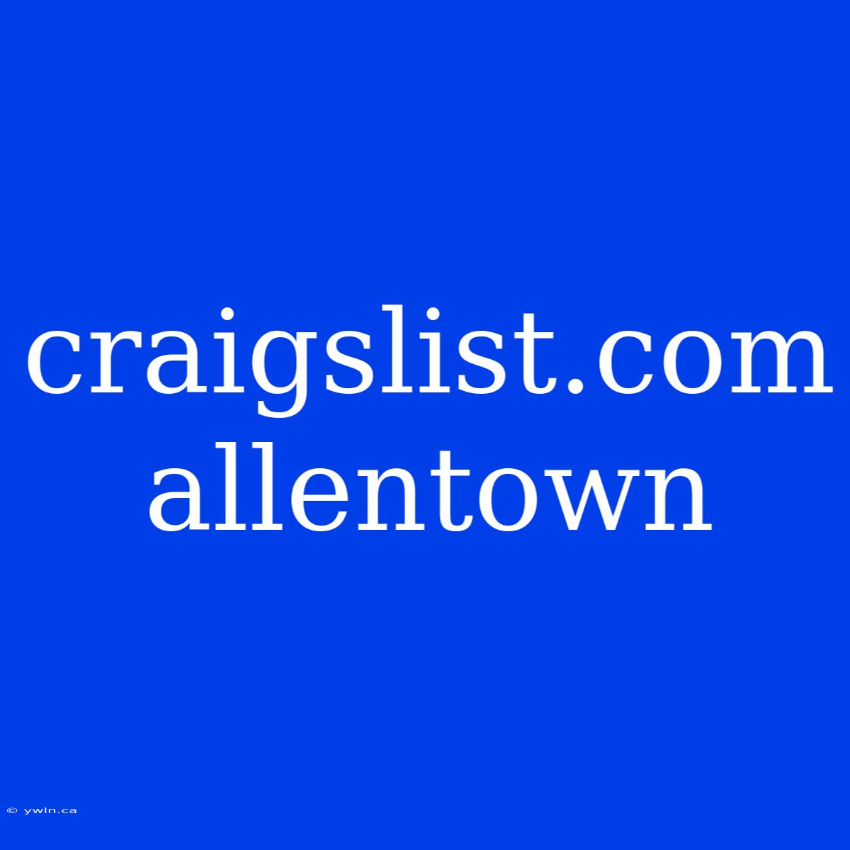 Craigslist.com Allentown