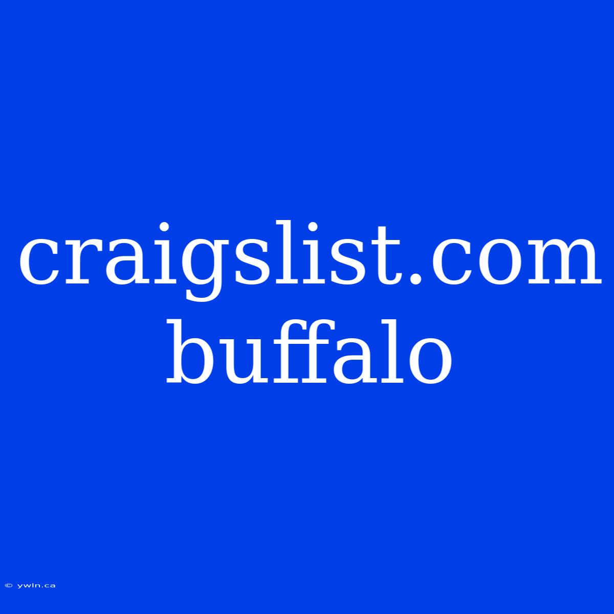 Craigslist.com Buffalo