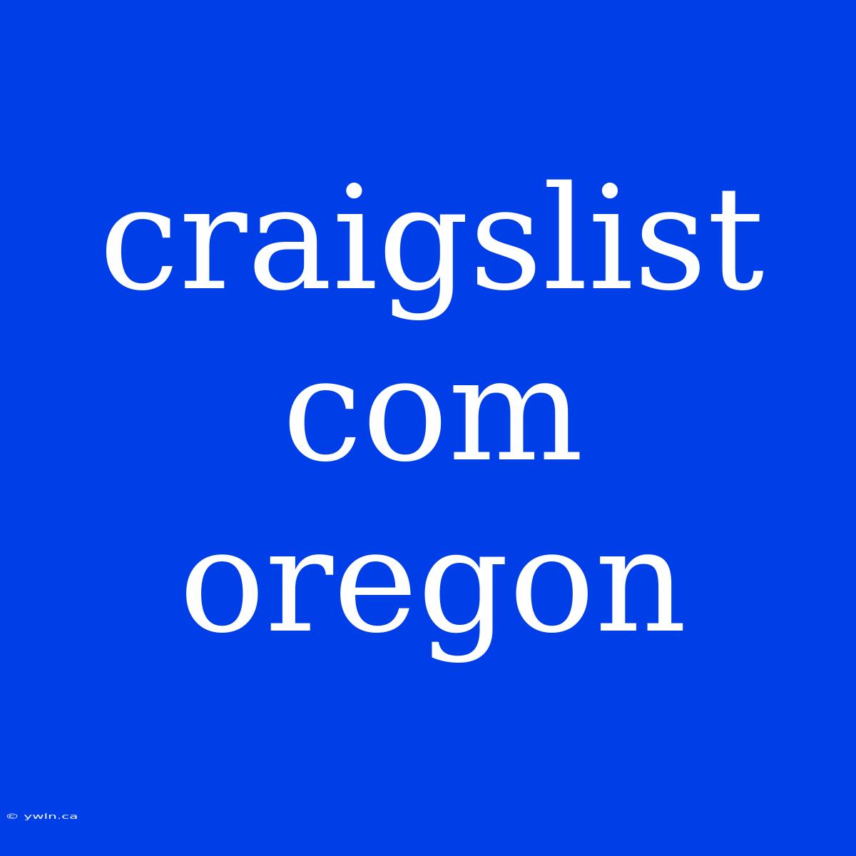 Craigslist Com Oregon